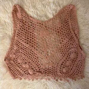 NWOT some days lovin Crochet Crop Top